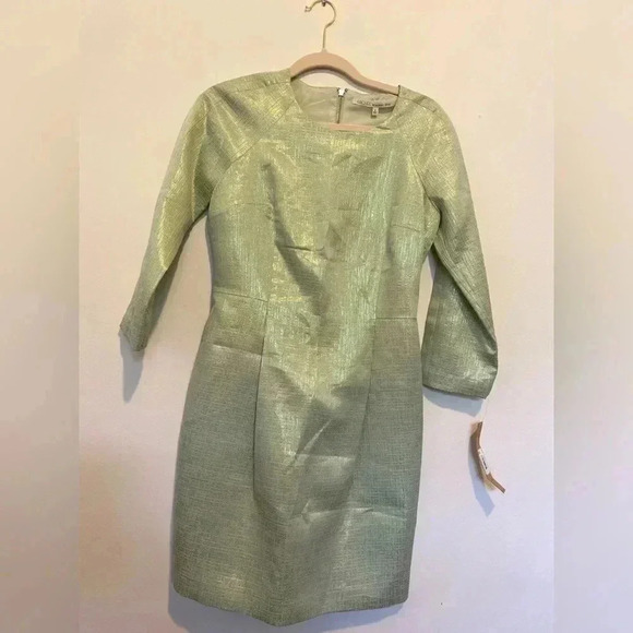 Rachel by Rachel Roy Mint Green Iridescent Sheath Dress Size 6 NWT - Picture 7 of 9